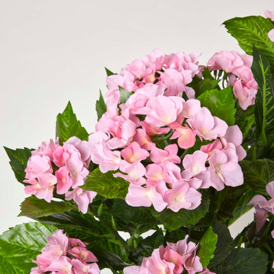 Homescapes Pink Hydrangea Artificial Plant with Pot, 85 cm