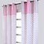 Homescapes Pink Love Hearts Ready Made Eyelet Curtain Pair, 137 x 228 cm Drop