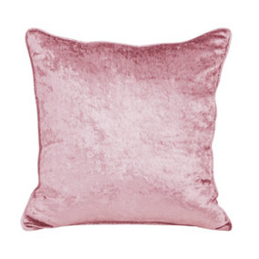 Homescapes Pink Luxury Crushed Velvet Cushion Cover 60 x 60 cm