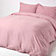 Homescapes Pink Soft Portuguese Brushed Cotton Duvet Cover Set, King Size