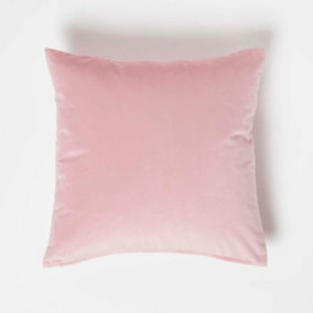 Homescapes Pink Velvet Cushion, 45 x 45 cm