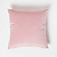 Homescapes Pink Velvet Cushion, 45 x 45 cm