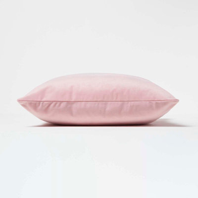 Homescapes Pink Velvet Cushion, 45 x 45 cm