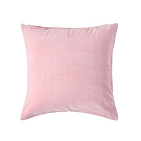 Homescapes Pink Velvet Cushion Cover, 40 x 40 cm