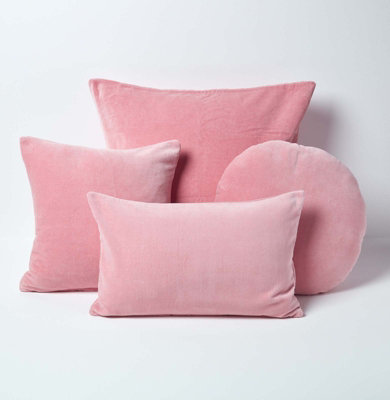 Homescapes Cuscino Decorativo 60x60 Cm Con Federa In Cotone, Imbottitura Morbida, Motivo Cuori Rosa