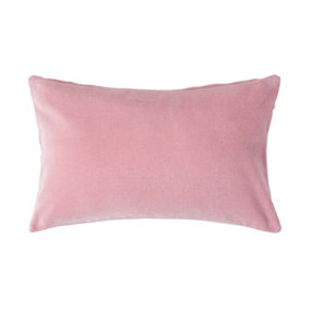 Homescapes Pink Velvet Rectangular Cushion Cover, 30 x 50 cm