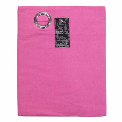 Homescapes Plain Hot Pink Cotton Eyelet Curtains 137 x 182 cm