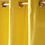 Homescapes Plain Yellow Cotton Eyelet Curtains 137 x 228 cm