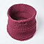 Homescapes Plum Cotton Knitted Round Storage Basket, 42 x 37cm