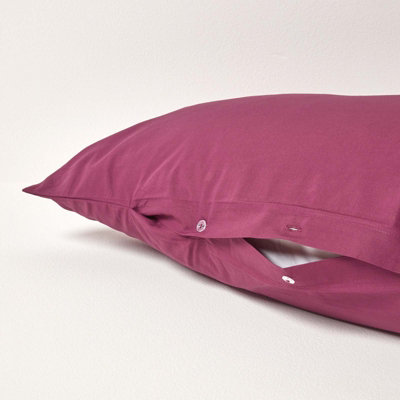 Homescapes Plum Egyptian Cotton V Shaped Pillowcase 200 TC