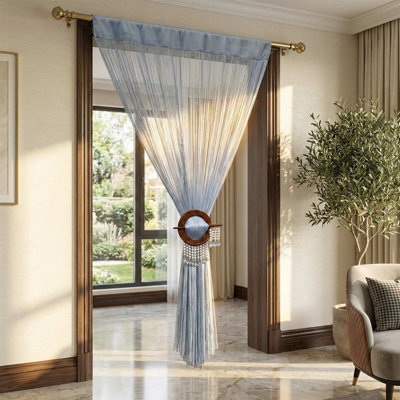 Homescapes Polyester String Curtain Blue