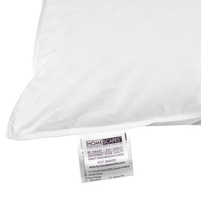 Homescapes Premium Goose Down Euro Square Pillow 65 x 65 cm