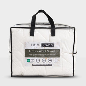 Homescapes Premium Heavy Wool Duvet - Warm & Washable - Double