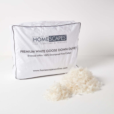 Homescapes Premium White Goose Down 10.5 Tog Double Size Autumn Duvet