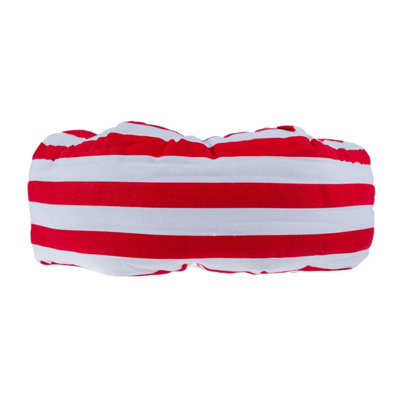 Homescapes Red and White Stripe Pleated Round Floor Cushion