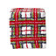 Homescapes Red and White Tartan Pattern Tufted Cotton Cube Pouffe 36 x 36 x 38 cm