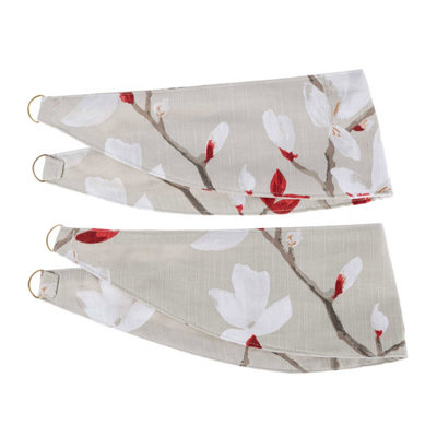 Homescapes Red Anita Floral Tie Back Pair