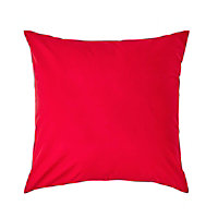 Homescapes Red Continental Egyptian Cotton Pillowcase 200 TC, 60 x 60 cm