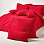 Homescapes Red Continental Egyptian Cotton Pillowcase 200 TC, 60 x 60 cm