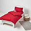 Homescapes Red Cotton Cot Bed Duvet Cover Set 200 Thread Count