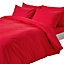 Homescapes Red Egyptian Cotton Single Duvet Cover with One Pillowcase, 200 TC