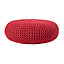 Homescapes Red Large Round Cotton Knitted Pouffe Footstool