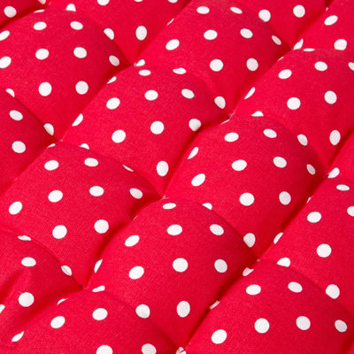 Homescapes Red Polka Dot Bench Cushion 3 Seater