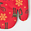 Homescapes Red Reindeer Christmas Oven Glove