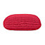 Homescapes Red Square Cotton Knitted Pouffe Floor Cushion