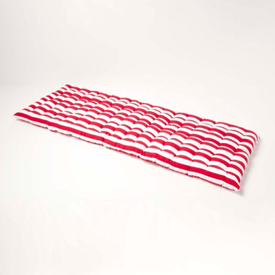 Homescapes Red Stripe Bench Cushion 3 Seater