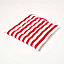 Homescapes Red Stripe Seat Pad with Button Straps 100% Cotton 40 x 40 cm