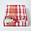 Homescapes Red Tartan 100% Cotton Falun Throw with Tassels, 150 x 200 cm