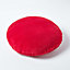 Homescapes Red Velvet Cushion, 40 cm Round