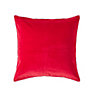 Homescapes Red Velvet Cushion Cover, 40 x 40 cm