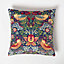 Homescapes Red William Morris Strawberry Thief Velvet Cushion
