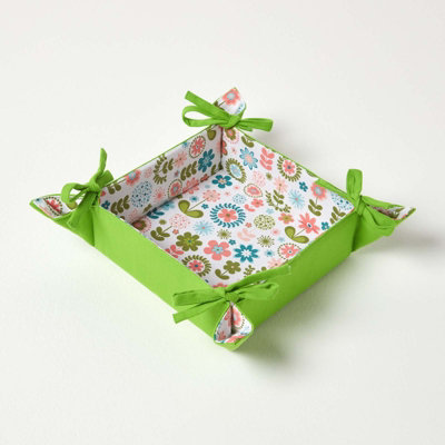 Homescapes Retro Flower Reversible Bread Basket