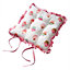 Homescapes Reversible Pink Frilled Cushion Seat Pad with Ties Cup Cakes