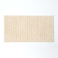 Homescapes Ribbed Cotton Spa Style Cream Bath Mat