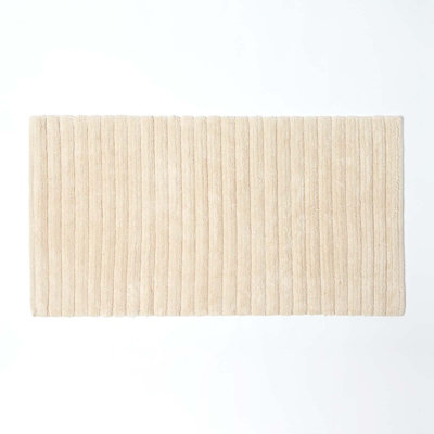 Homescapes Ribbed Cotton Spa Style Cream Bath Mat Price Comparisons | Compare The Build