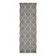 Homescapes Riga Grey and White 100% Cotton Printed Patterned Rug, 66 x 200 cm