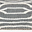 Homescapes Riga Grey and White 100% Cotton Printed Patterned Rug, 66 x 200 cm