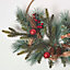 Homescapes Round Metal Hoop Traditional Christmas Wreath