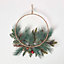 Homescapes Round Metal Hoop Traditional Christmas Wreath
