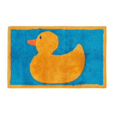 Homescapes Rubber Duck Bath Mat - 100% Cotton, 45x75 Cm, 1400 GSM, Non-Slip Latex Back