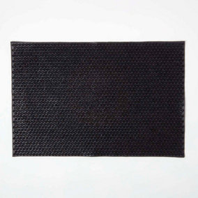 Homescapes Rubber Scraper Door Mat, Black, 40 x 60 cm