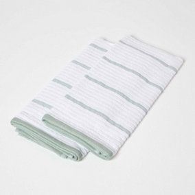 Homescapes Sage Green Cotton Tea Towel Set of Two