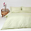 Homescapes Sage Green Egyptian Cotton Duvet Cover and Pillowcases 330 TC, Super King