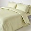 Homescapes Sage Green Egyptian Cotton Satin Stripe Fitted Sheet 330 TC, Double
