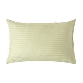 Homescapes Sage Green Egyptian Cotton Satin Stripe Housewife Pillowcase 330 TC