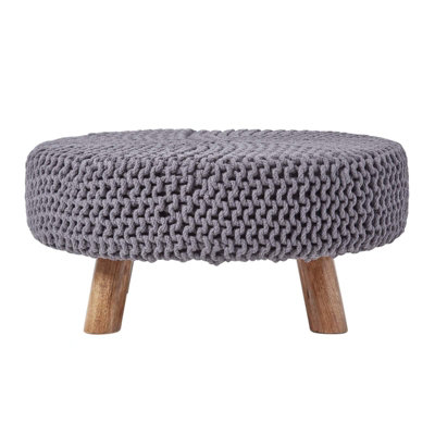 Knitted deals grey footstool